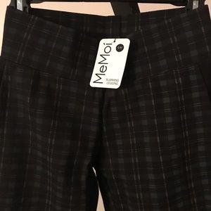 Black/Gray Plaid Slimming Shapewear Leggings NWT